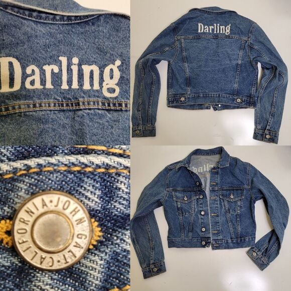 BRANDY MELVILLE x JOHN GALT Darling embroidered denim Jean jacket S SMALL LK NEW - Picture 1 of 8